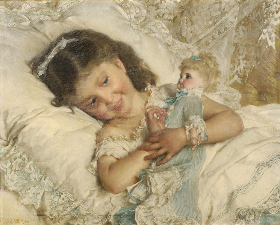 Girl with Doll - Emile Munier