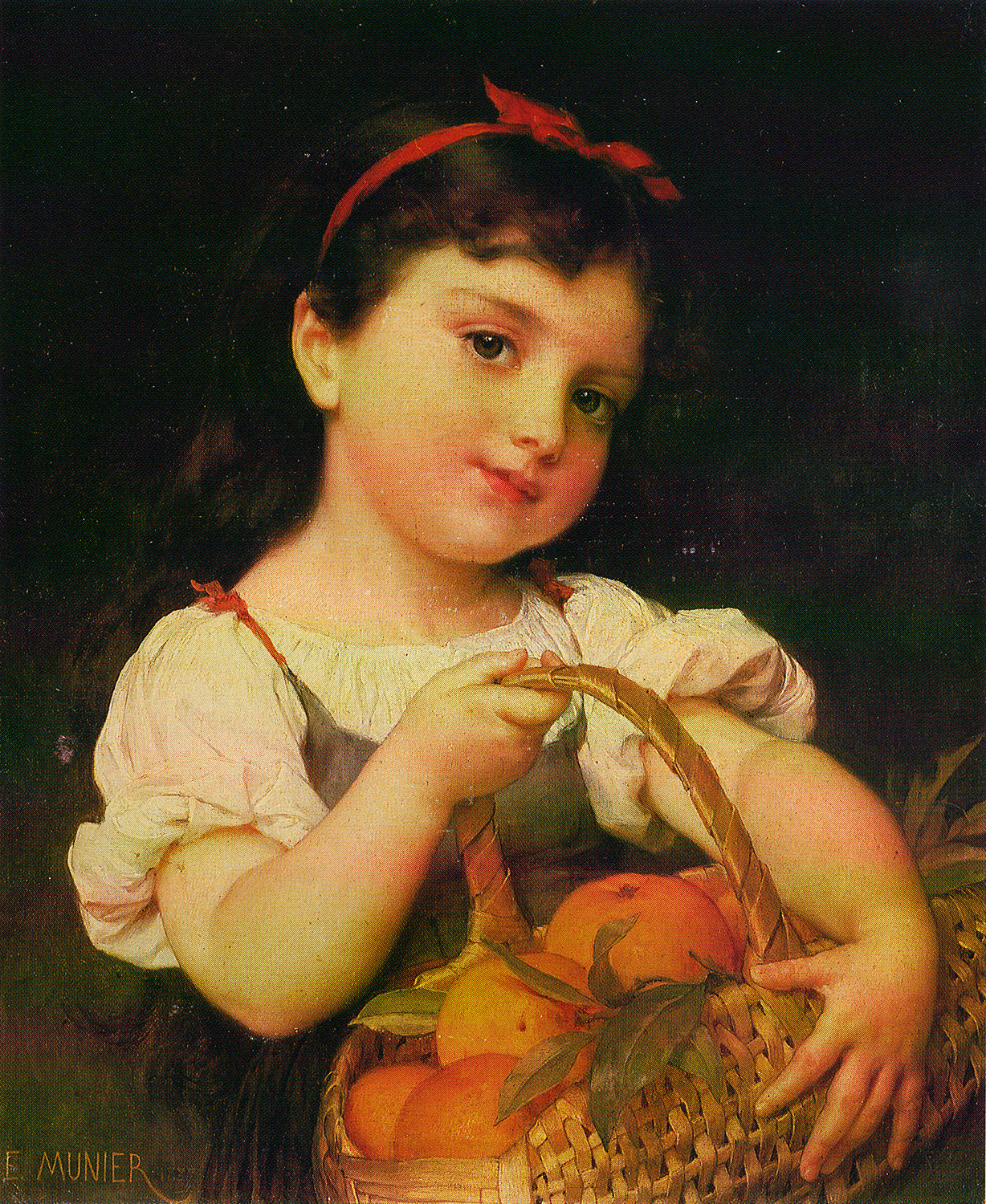 Young Girl with a Basket of Oranges - Emile Munier