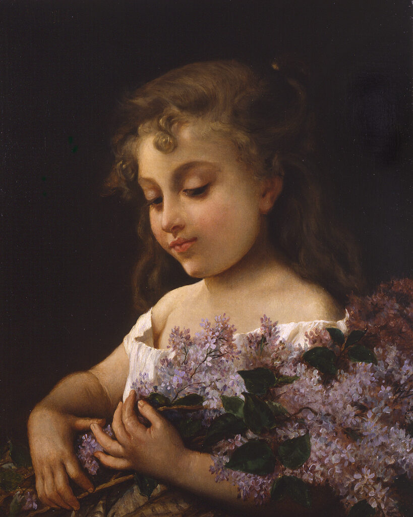 Young Girl with Lilacs - Emile Munier