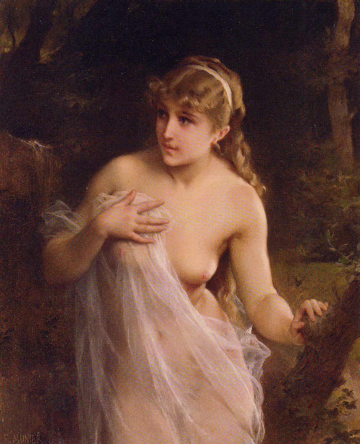 a nude woman in a forest - Femme nu dans la Forêt - Emile Munier