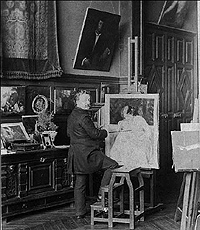 Emile M. Munier in his studio - 1888