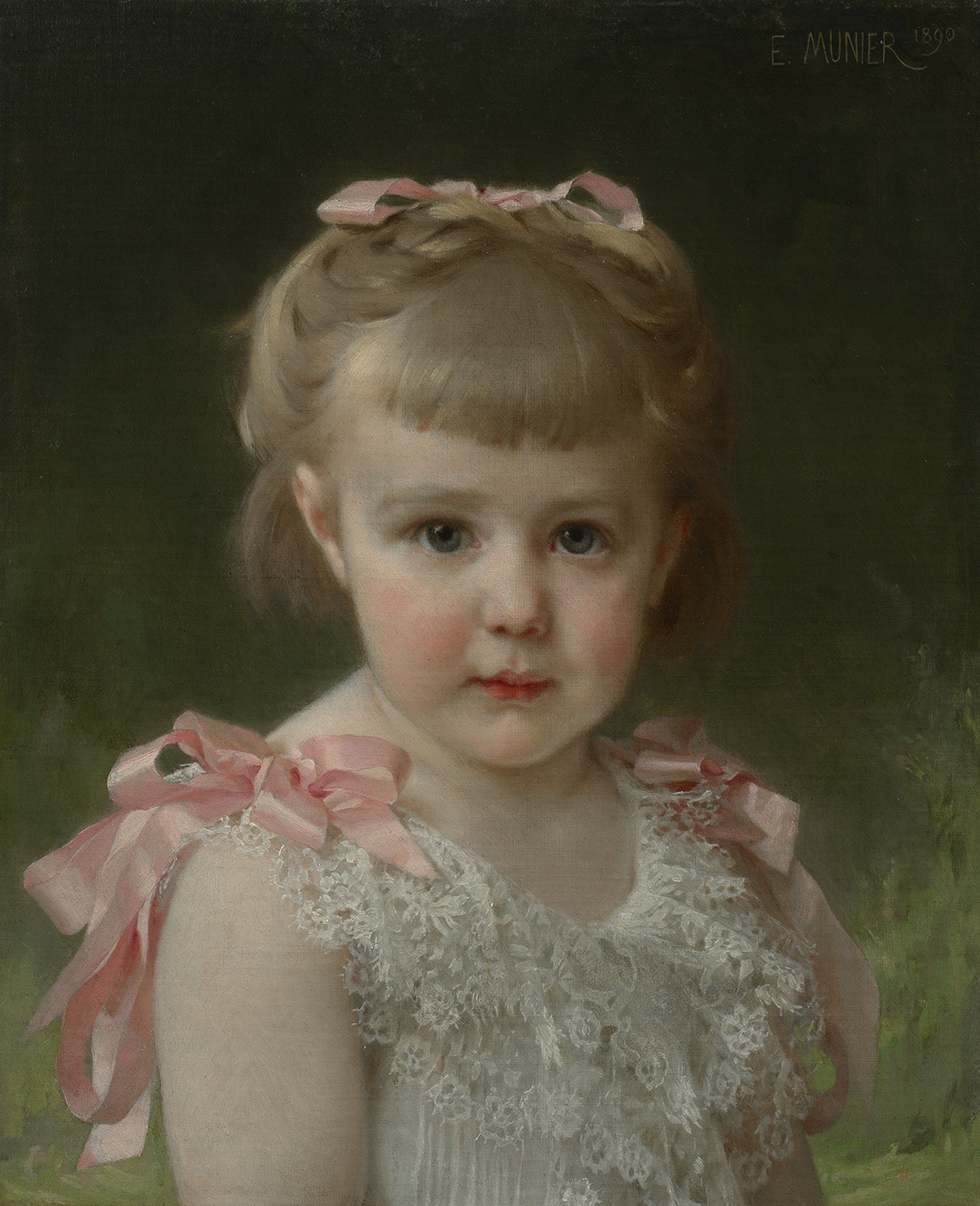 portrait of a young girl in a white dress - email munier